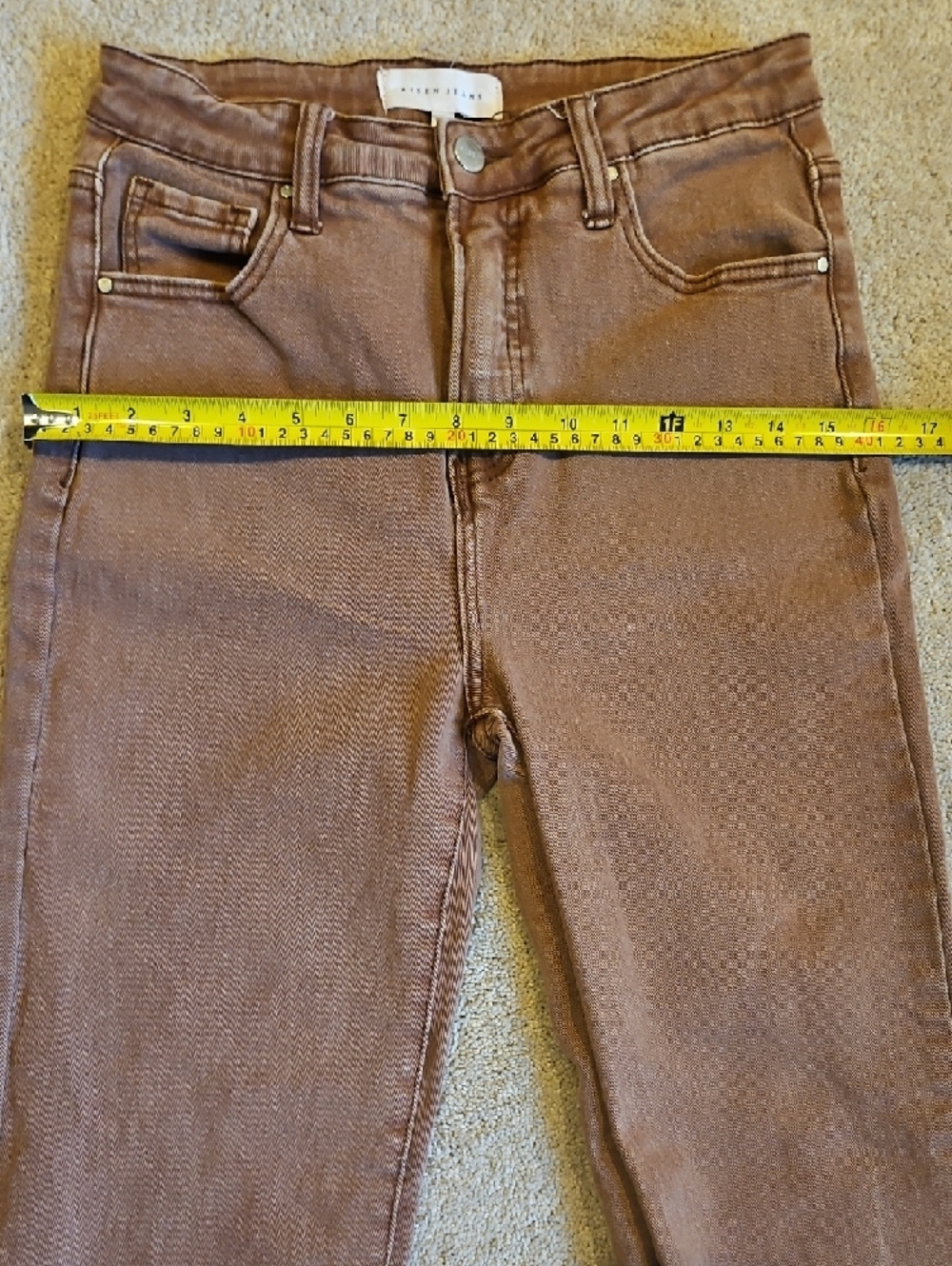 Risen Women's Brown Wide-Leg Jeans with Raw Hem - Picture 6 of 12